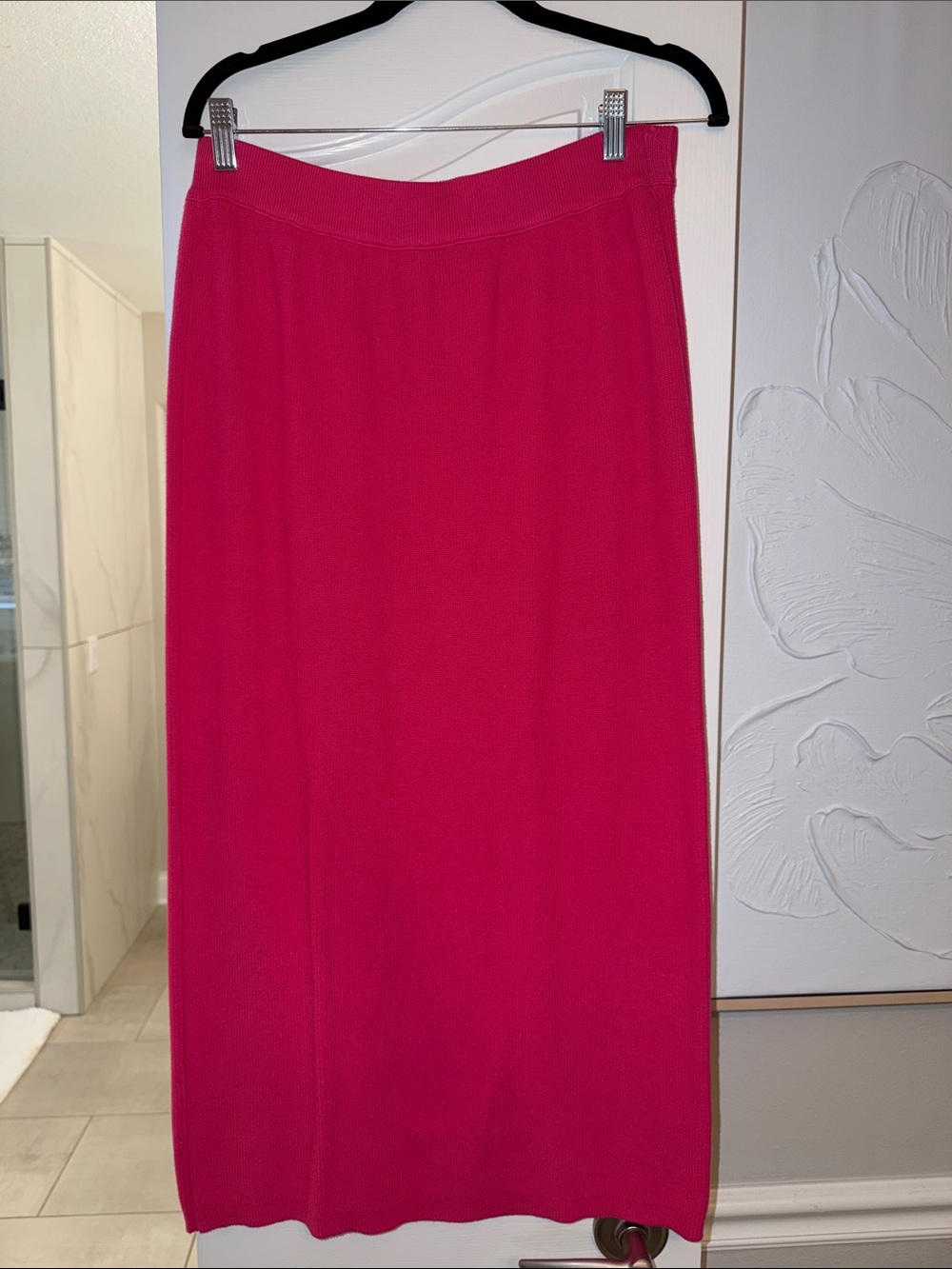 United Colors Of Benetton Hot Pink Maxi Knit Skirt NWOT Size Large
